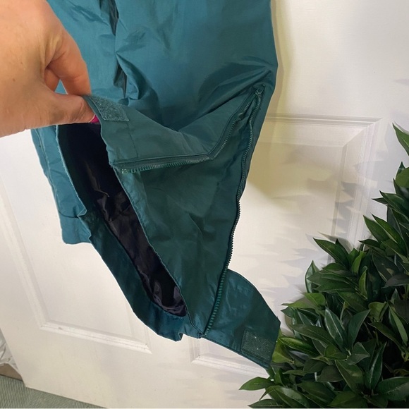 Vintage Nylon Rain Snow Pants Teal Green Size Medium - Picture 4 of 6